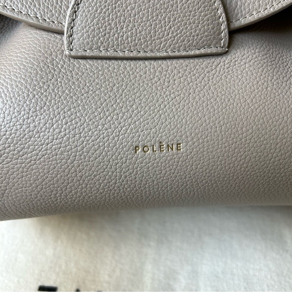Polene Numero Un, Textured Grey Top Handle Crossbody Bag Leather Stylish… - Picture 9 of 12